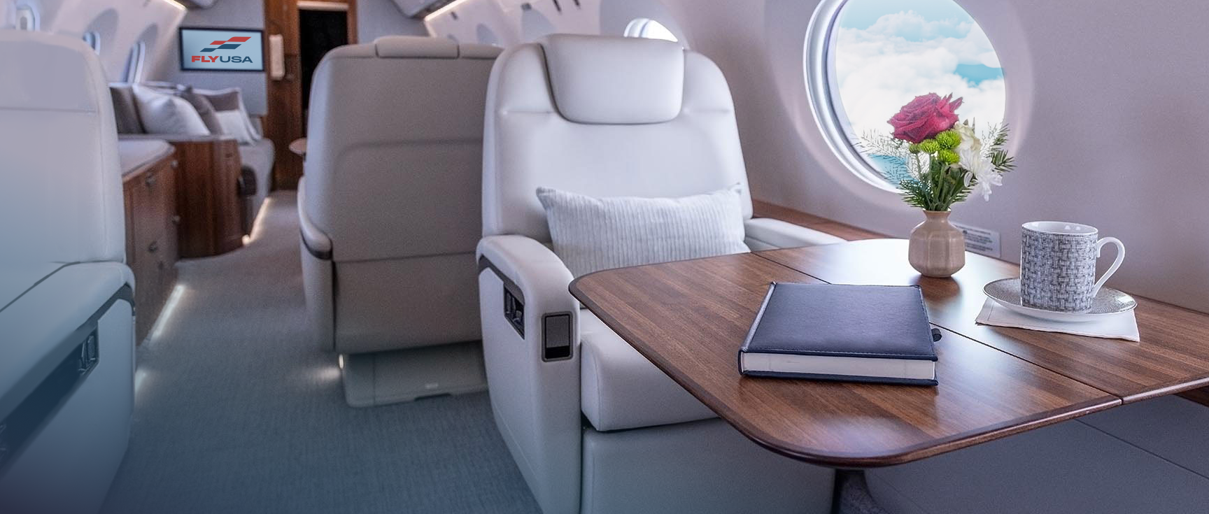 Gulfstream G550 large-cabin private jet interior prepared for passengers, highlighting the comfort, consistency, and convenience of a private jet charter Jet Card membership for frequent business travelers.