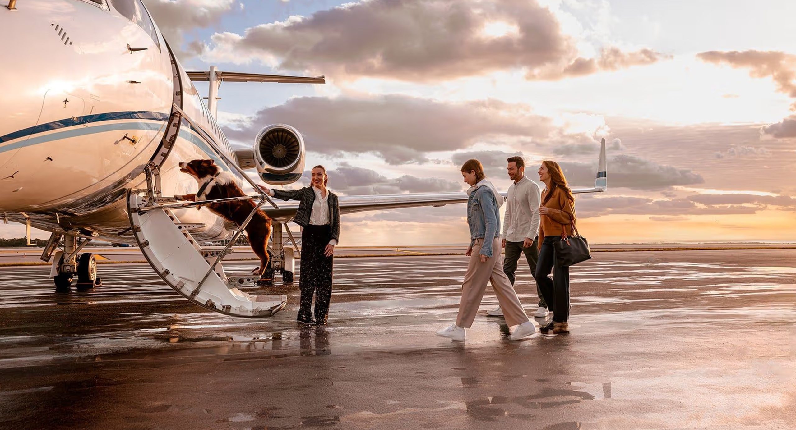 Crowded commercial airport with business travelers waiting in long TSA security lines, illustrating the delays, congestion, and travel friction that private jet travel can help avoid.