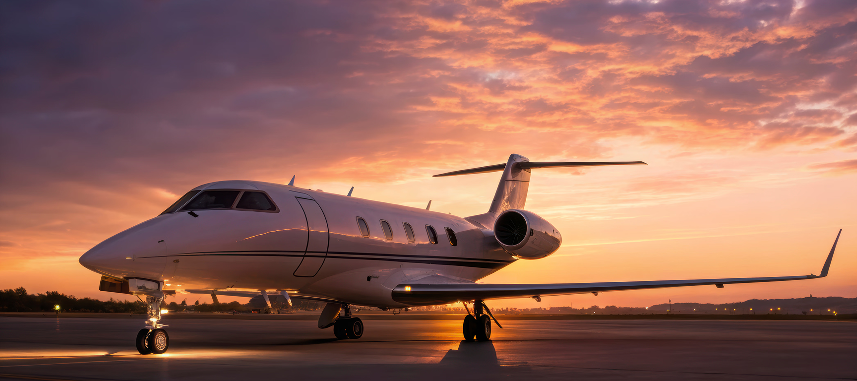 Private jet on the tarmac at sunset, representing FLYUSA’s Jet Card Recovery Program for private flyers with prepaid funds stuck with another provider.
